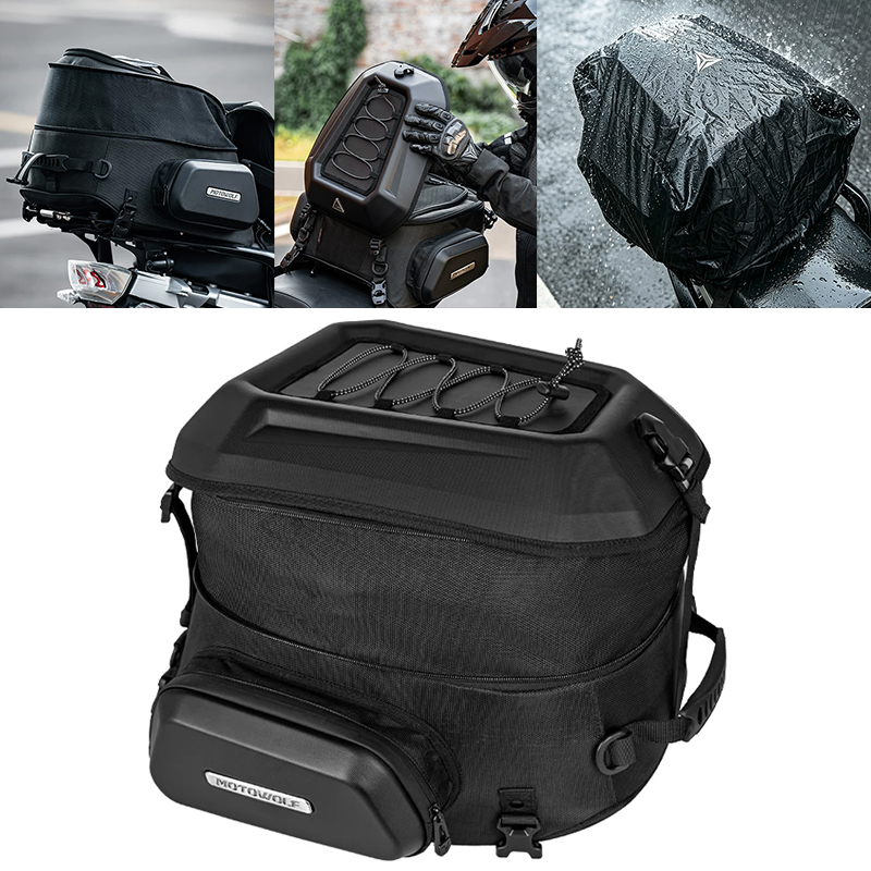 Panniers Waterproof Rear - 23-35L Wasserdichte Motorrad-Rücksitz-Satteltasche Hartschalen-Reisegepäck-Rucksack Motorradtasche Hecktasche