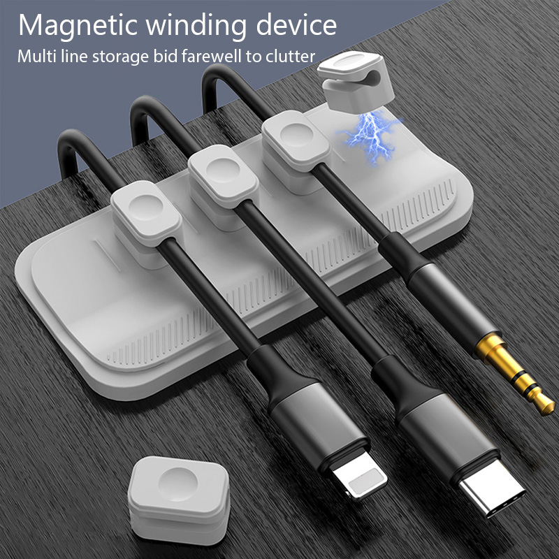 Cable Lock Flexible - Kabel-Organizer, magnetisches Kabelmanagement, USB-Kabelhalter, flexible Silikon-Desktop-Clips