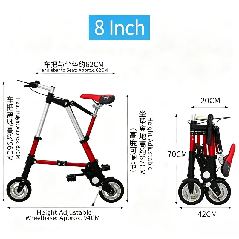 8-Zoll-Mini-Faltrad, leichtes, – Cycling Commute Distance Bewertung und Preis